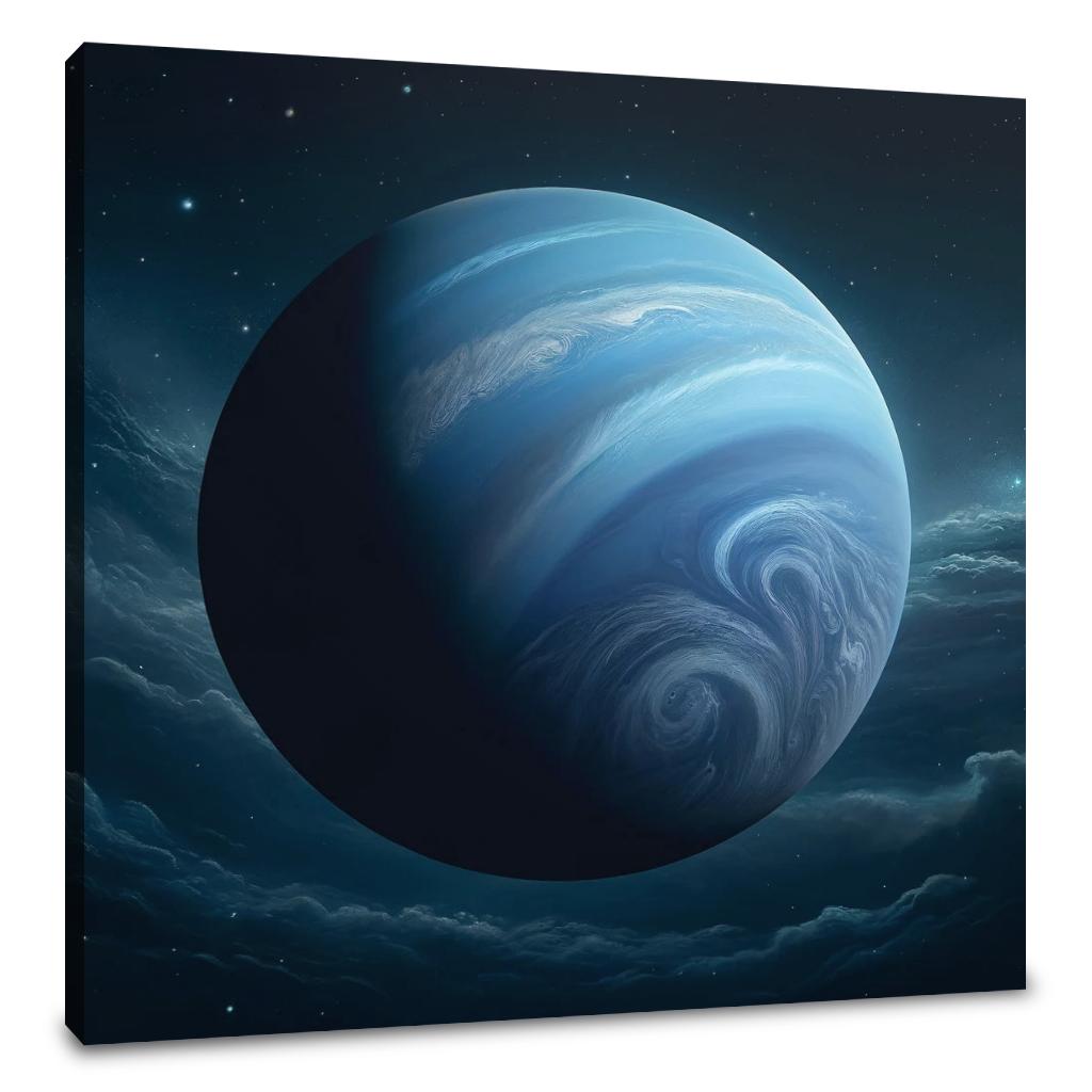 Neptune's Cosmic Majesty Canvas