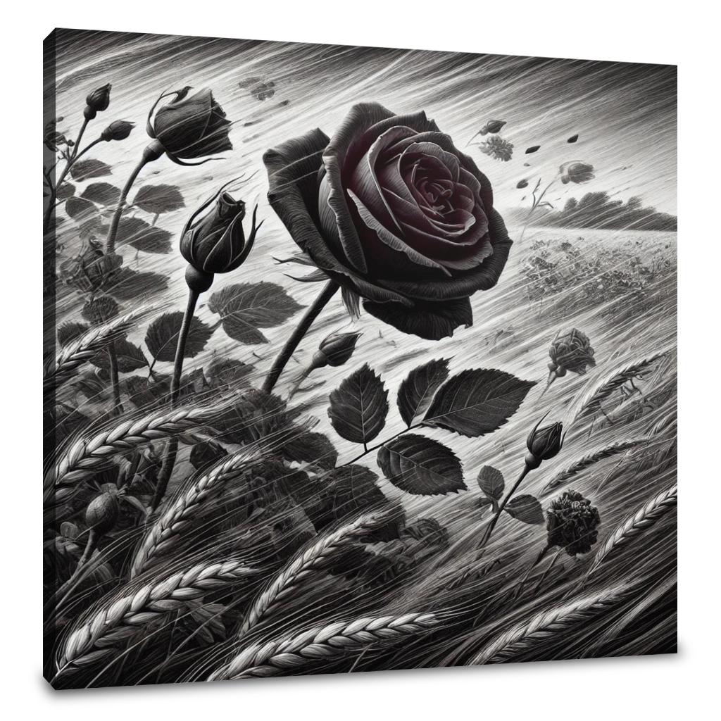 Burgundy Wind Rose Canvas