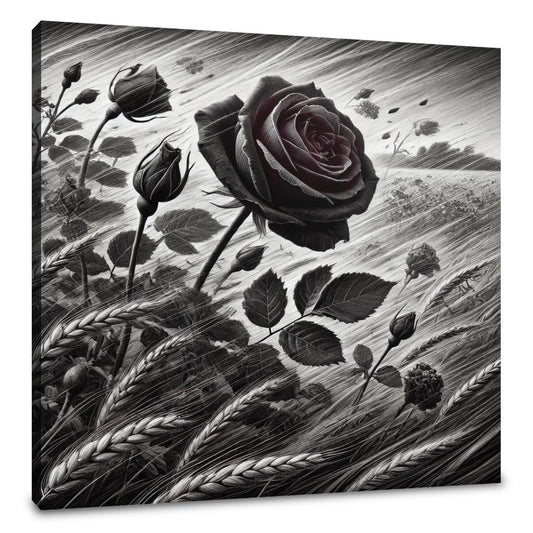 Burgundy Wind Rose Canvas