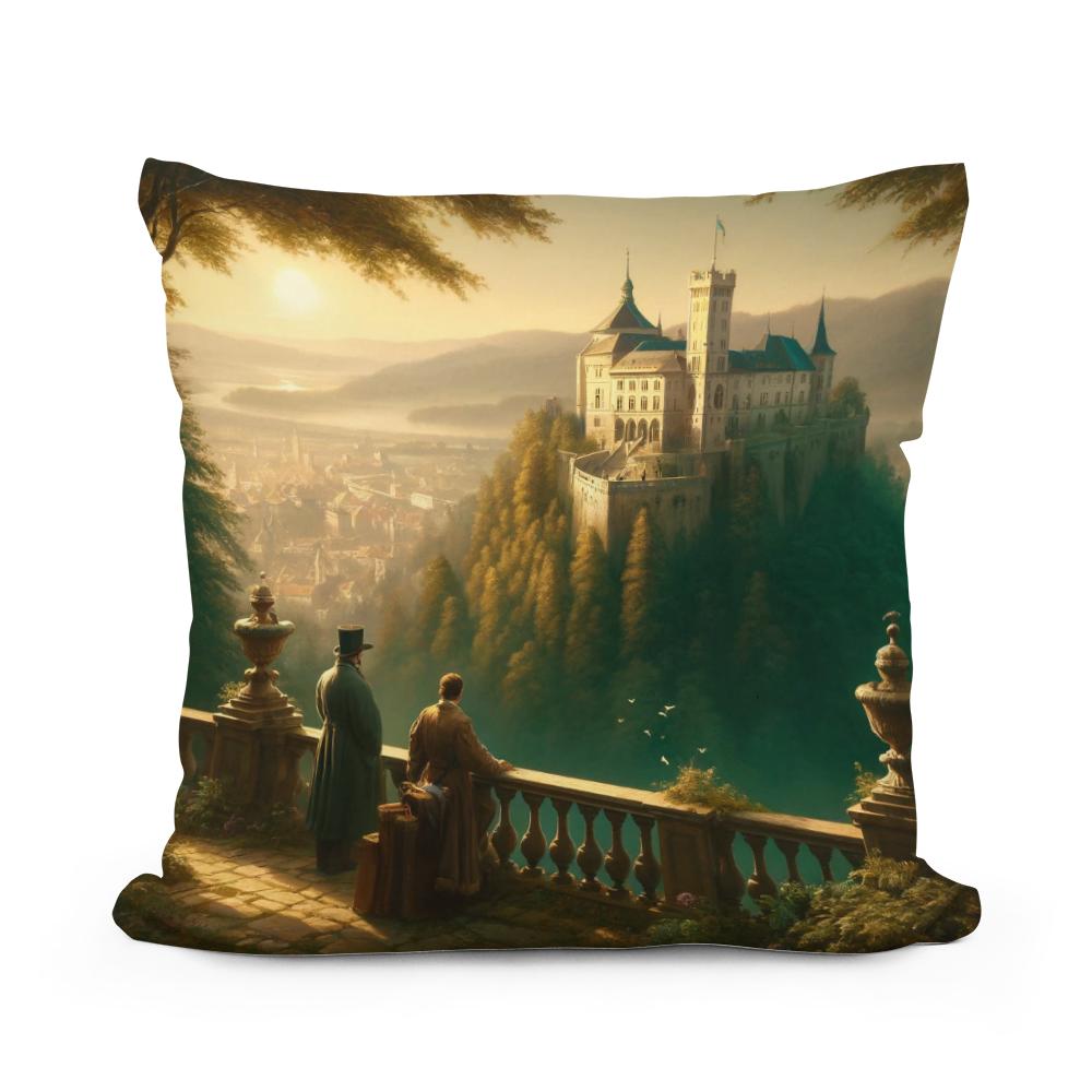 Morning Majesty at Ljubljana Castle Cotton Cushion