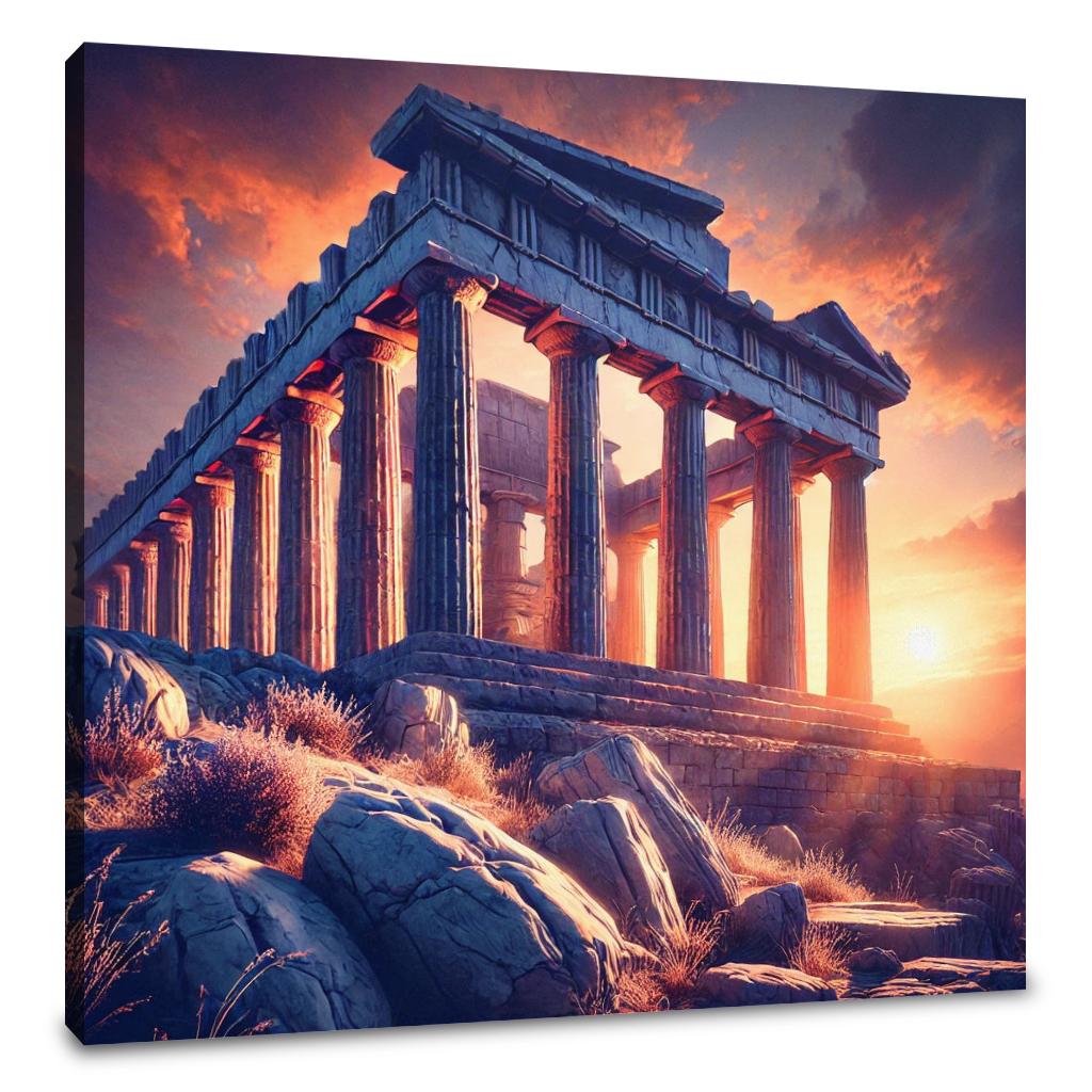 Sunset Temple Canvas