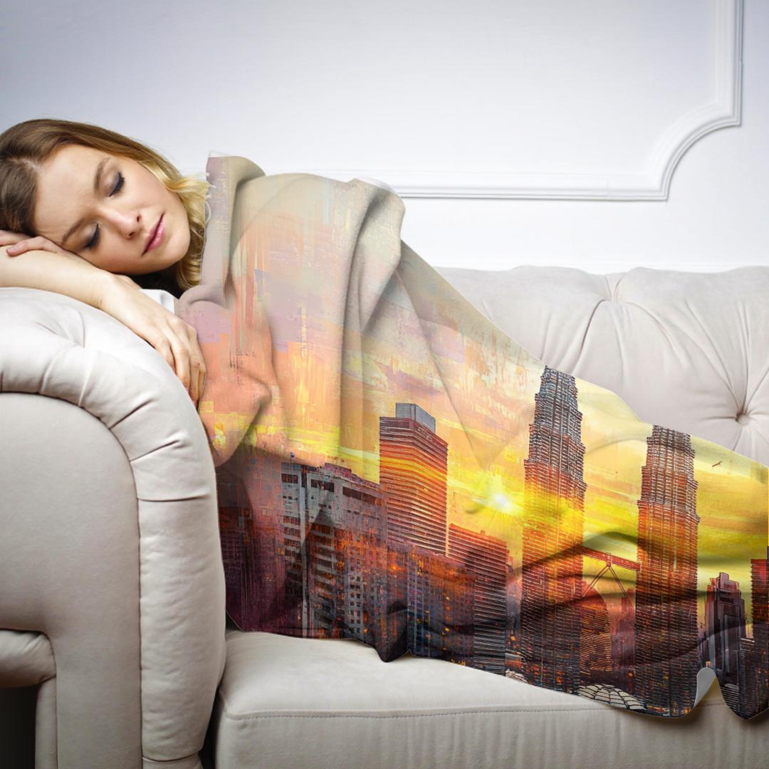 Petronas Towers Twilight Blanket