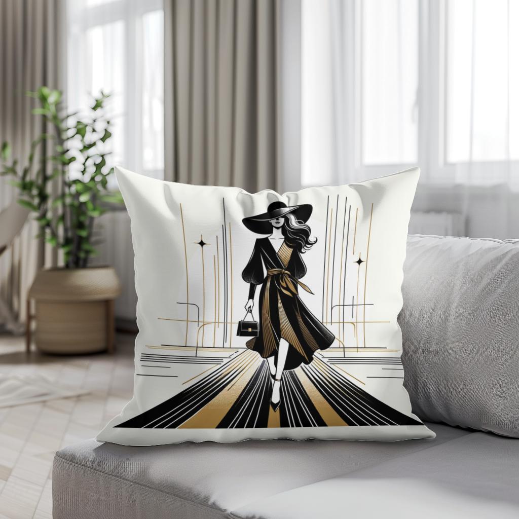 Catwalk Elegance Unveiled Cotton Cushion