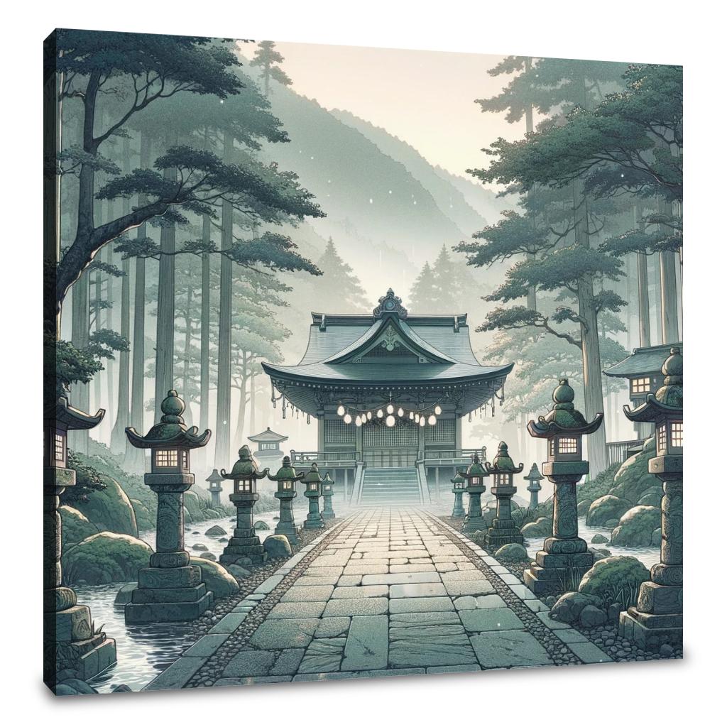 Misty Shrine Canvas