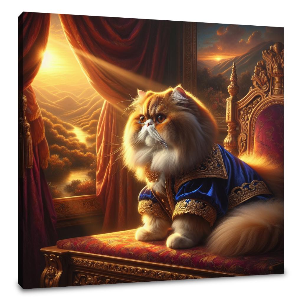 Regal Feline Contemplation Canvas