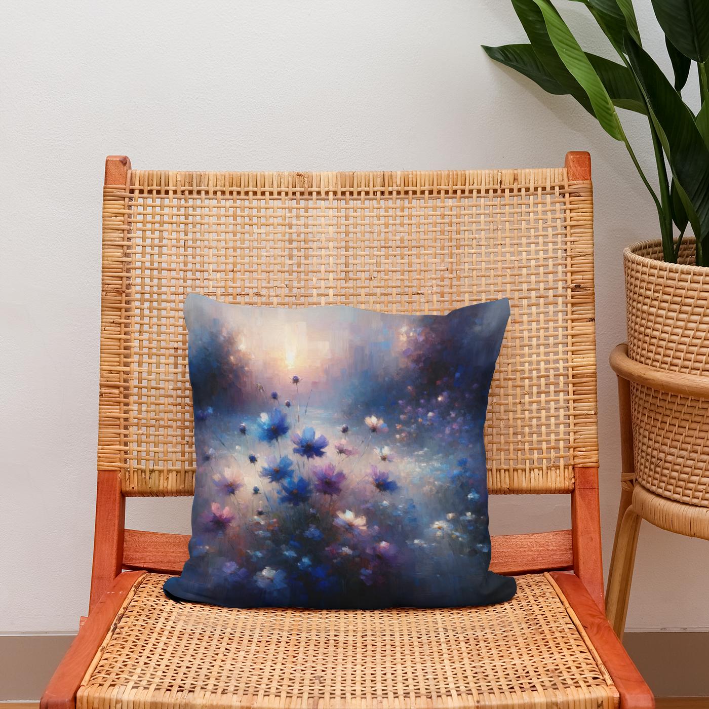 Twilight Bloom Serenity Cotton Cushion