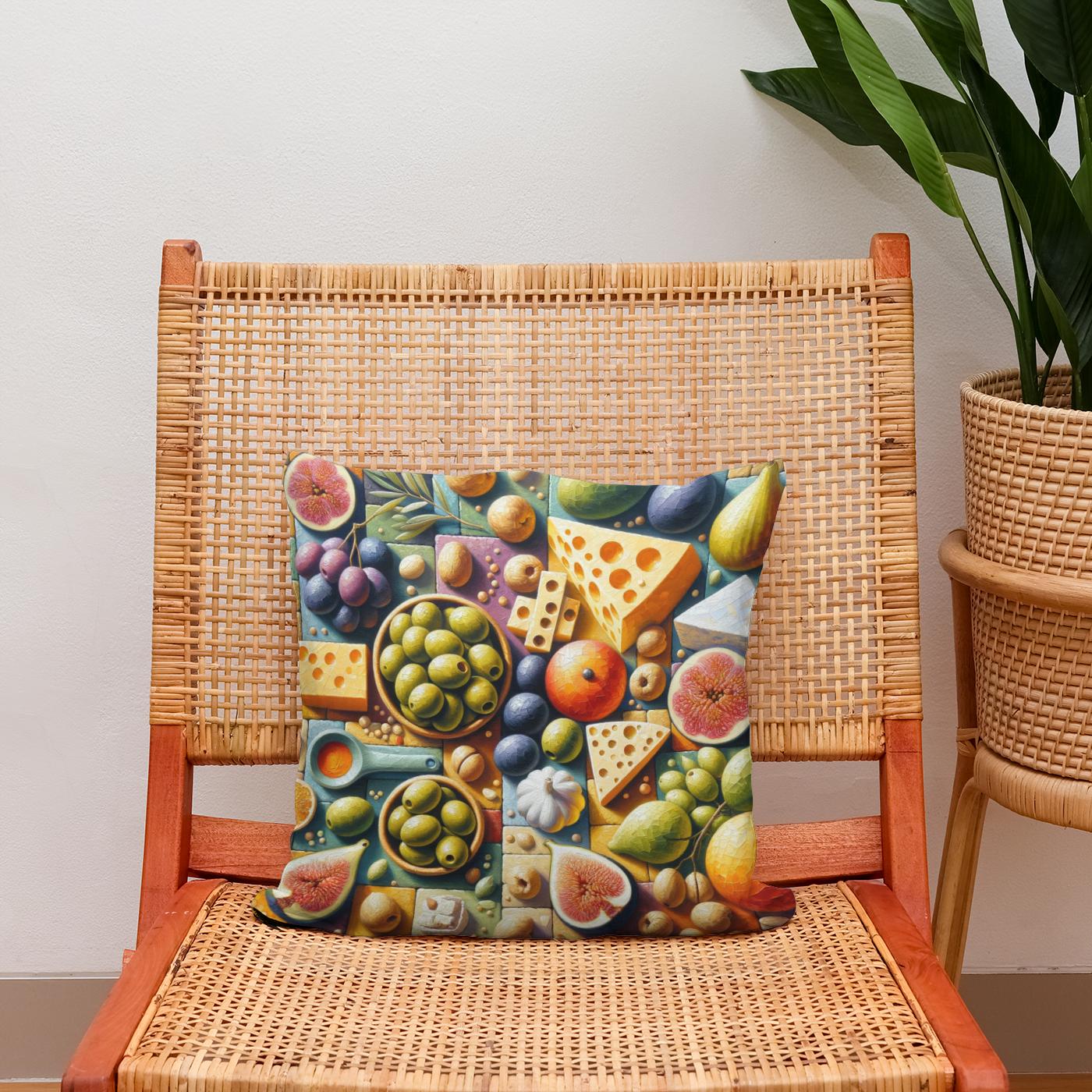 Mediterranean Mosaic Cotton Cushion