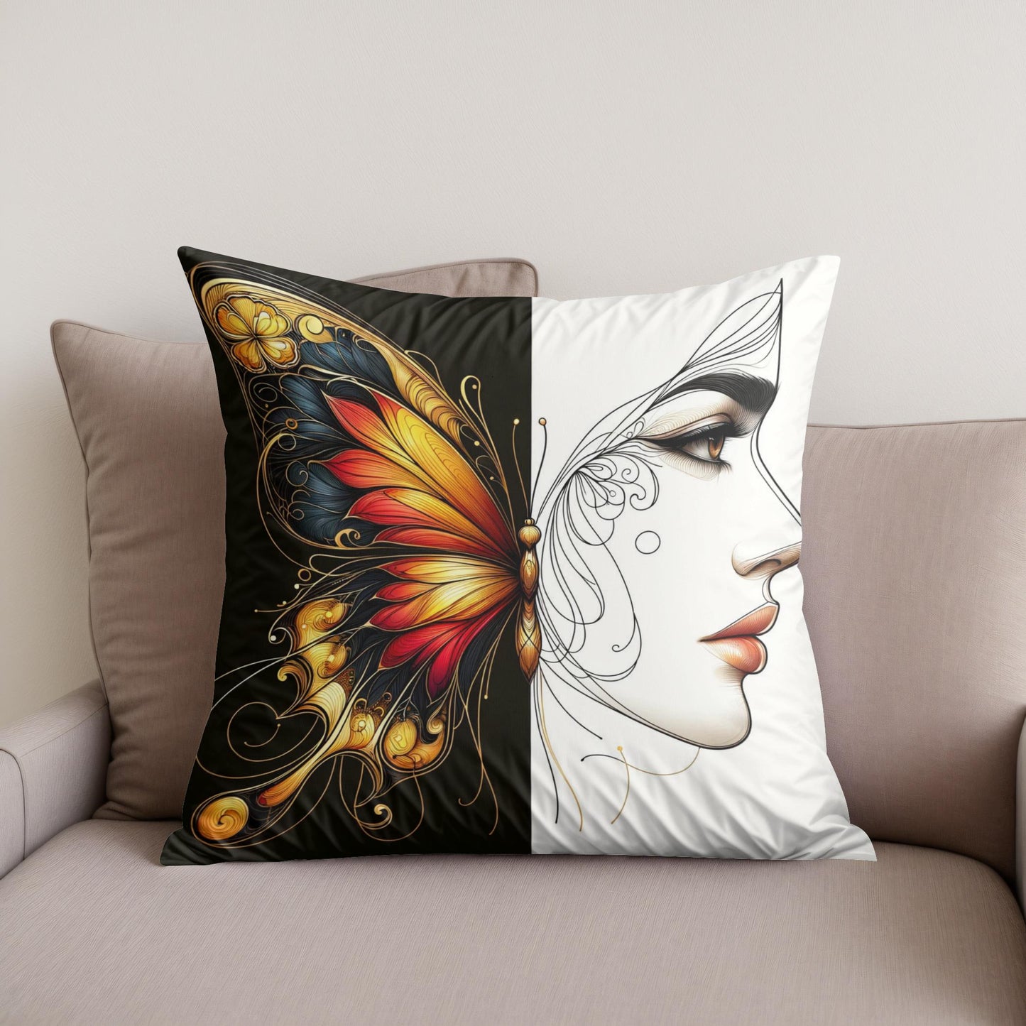 Elegance and Contrast Cotton Cushion
