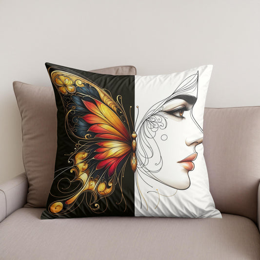 Elegance and Contrast Cotton Cushion