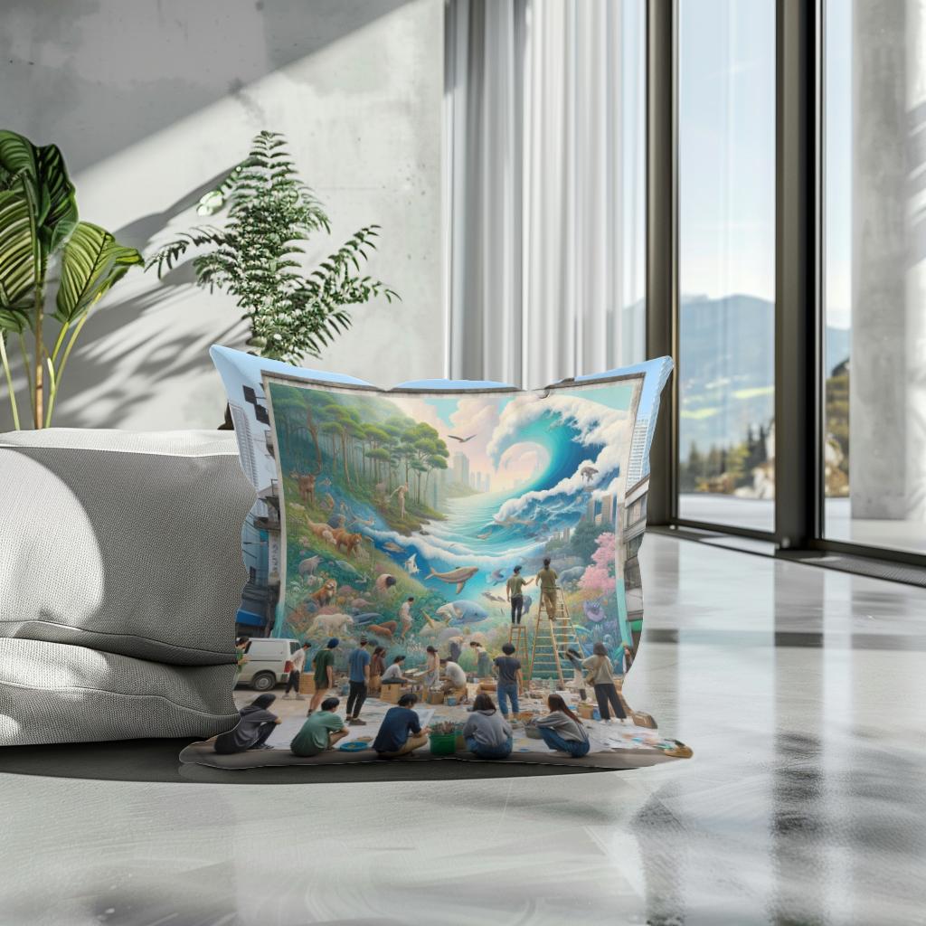 Nature's Mural Harmony Cotton Cushion
