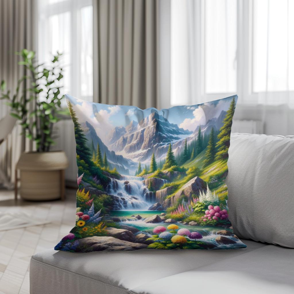 Spring Cascade Cotton Cushion