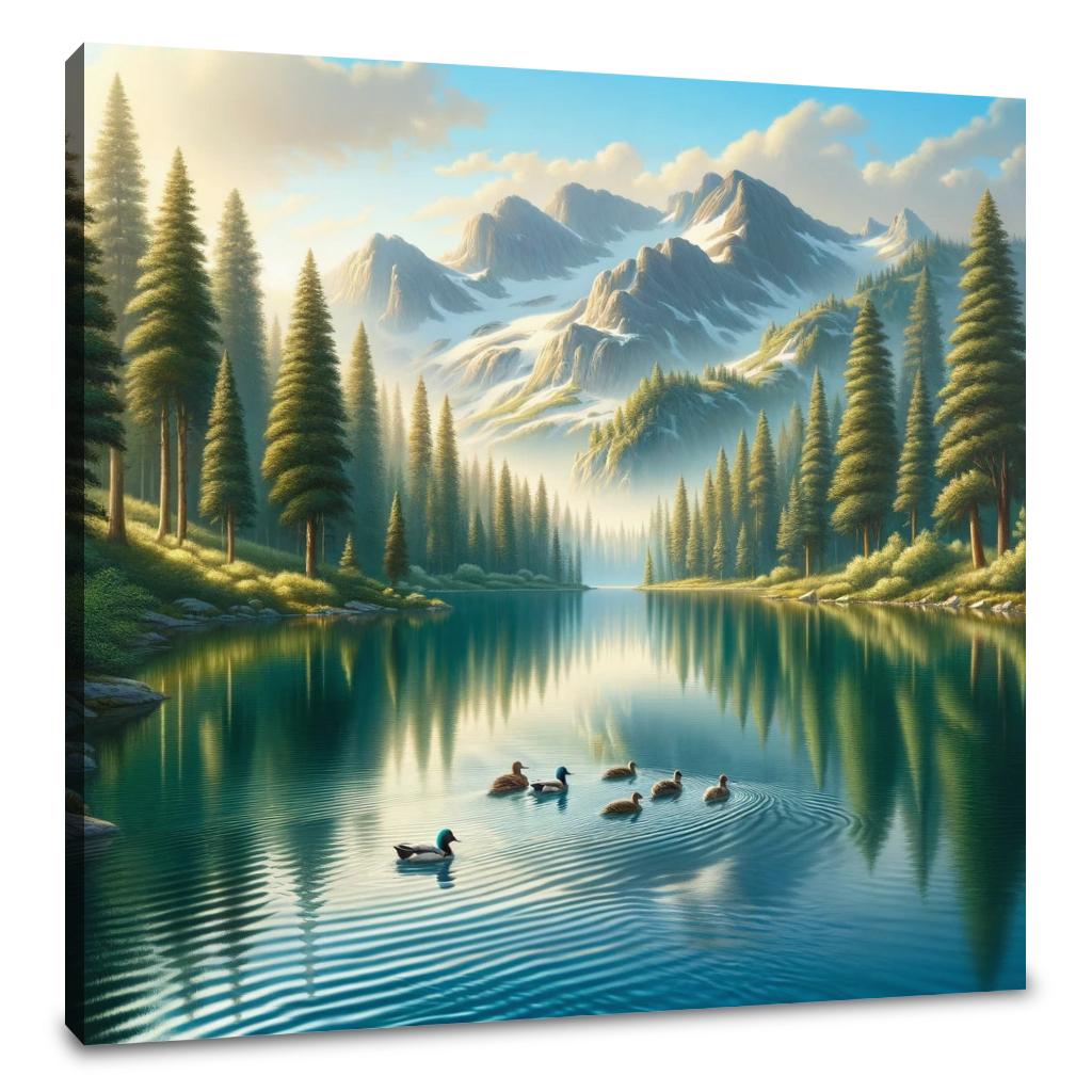 Tranquil Mountain Lake Canvas