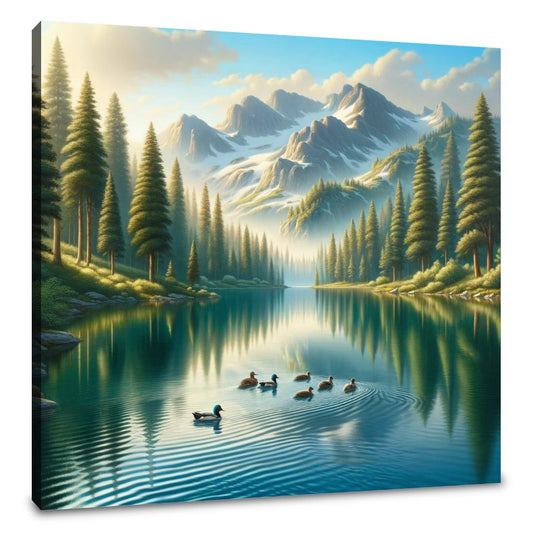Tranquil Mountain Lake Canvas
