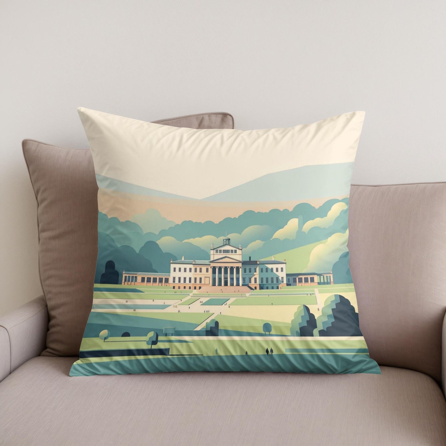 Manchester Heaton Park Serene Minimalism Cotton Cushion