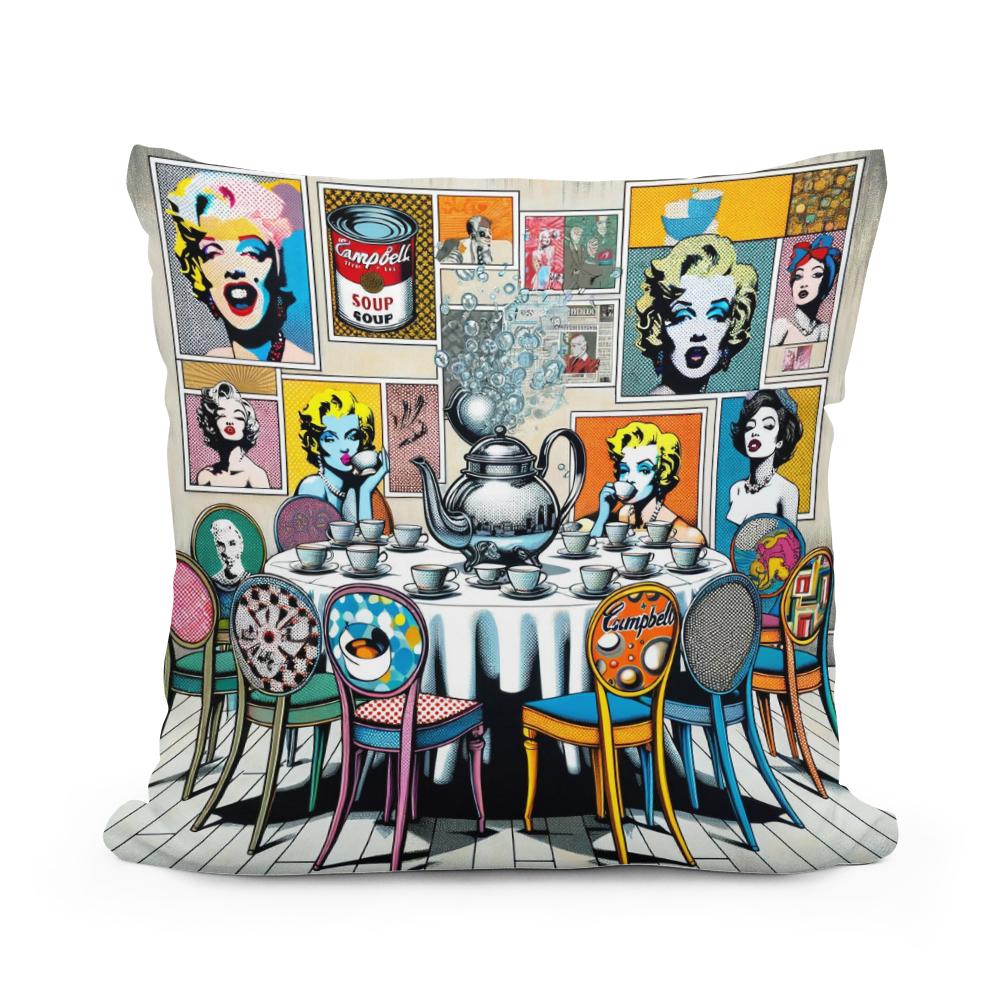 Modern Pop Tea Party Cotton Cushion