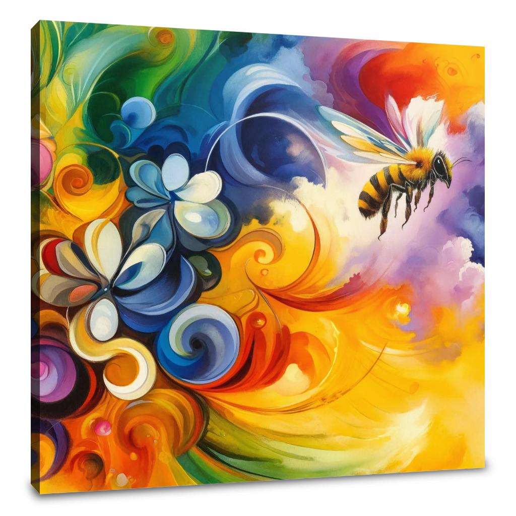 Vibrant Pollination Bee Canvas