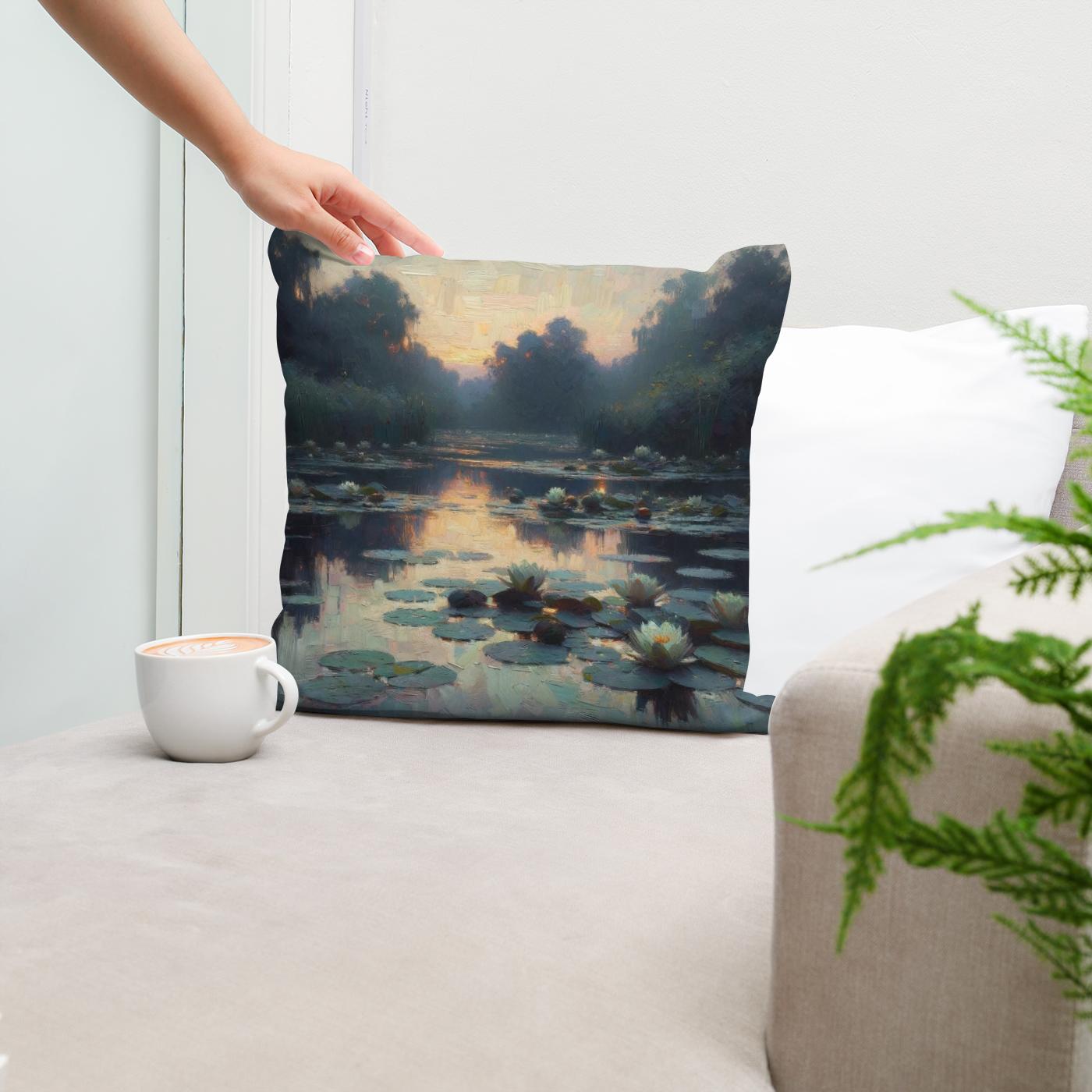 Evening Lilies Cotton Cushion