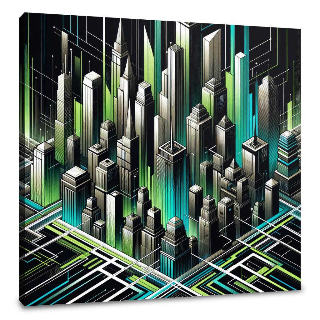 Neon Metropolis Canvas
