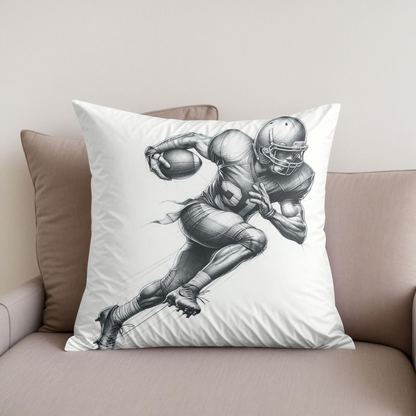 Agile Football Sketch Cotton Cushion