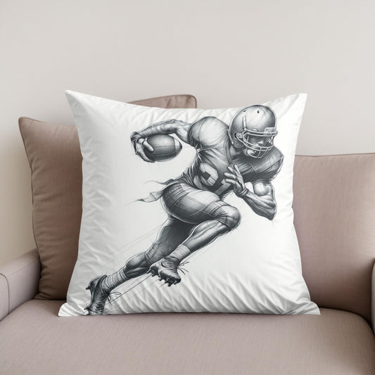 Agile Football Sketch Cotton Cushion