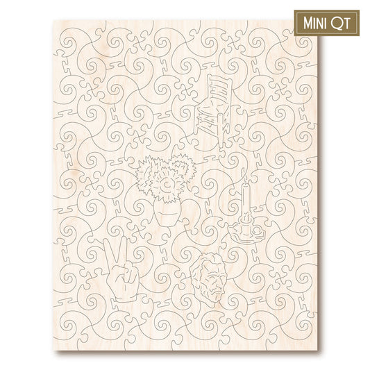 Vase With Cornflowers & Poppies MINI QT