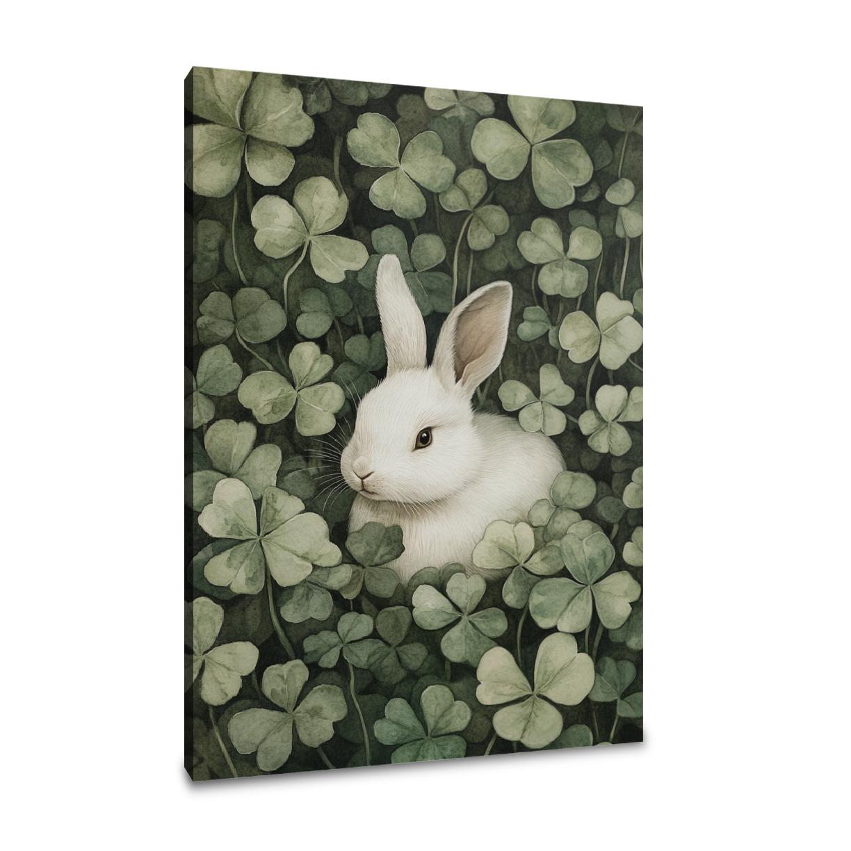 Rabbit in Clover Canvas