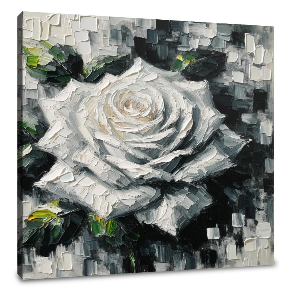 Monochrome Rose Canvas