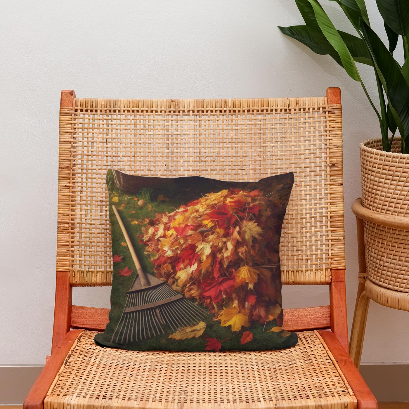 Autumn Yardwork Satisfaction Cotton Cushion