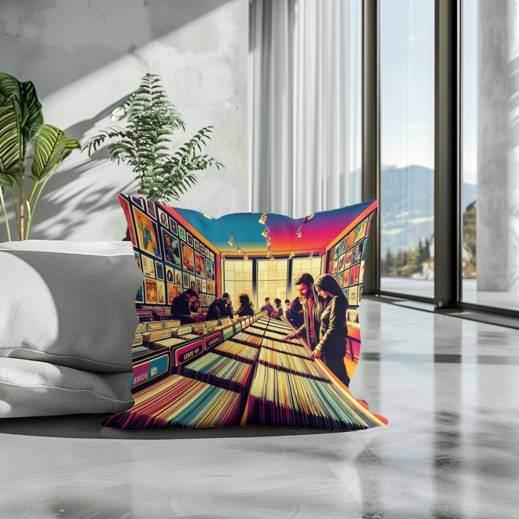 Vinyl Revival Cotton Cushion