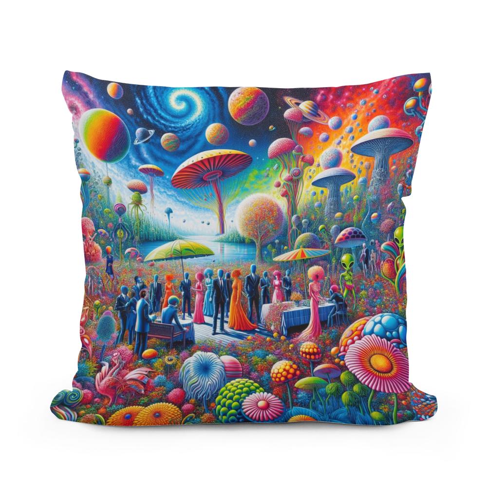 Galactic Garden Gala Cotton Cushion