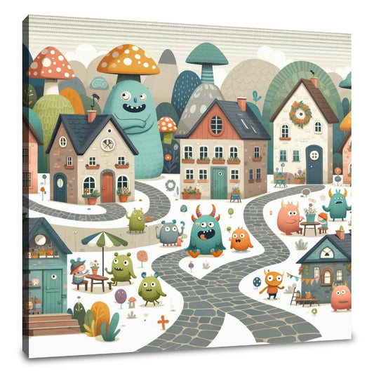Monster Village Canvas