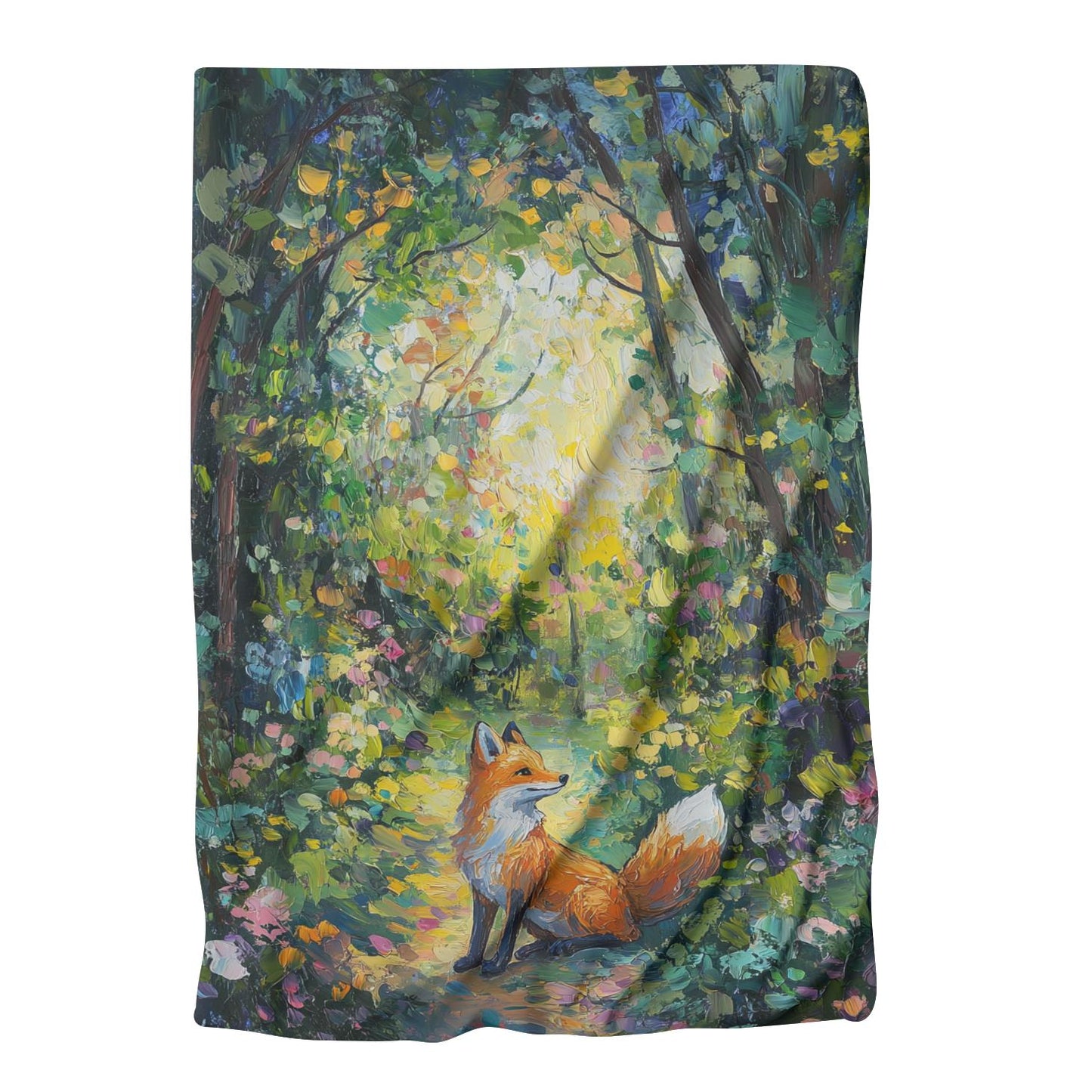 Vibrant Fox Woodland Blanket