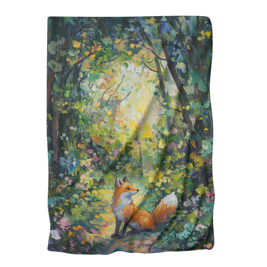 Vibrant Fox Woodland Blanket
