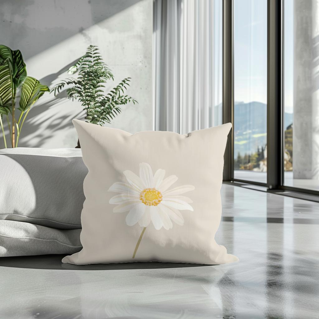 Daisy Elegance Cotton Cushion