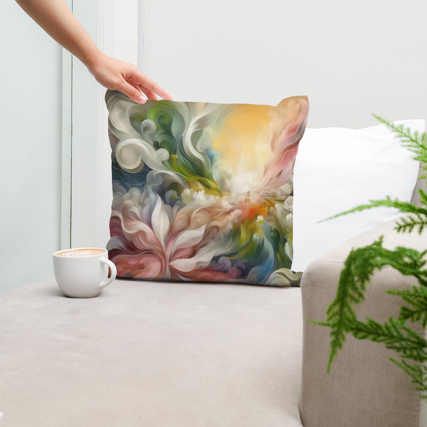 Spring Renewal Abstract Cotton Cushion