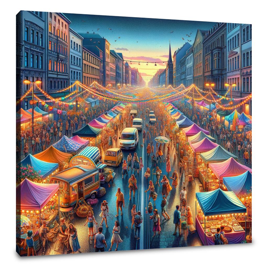 Festival Lights Summer Evening Canvas