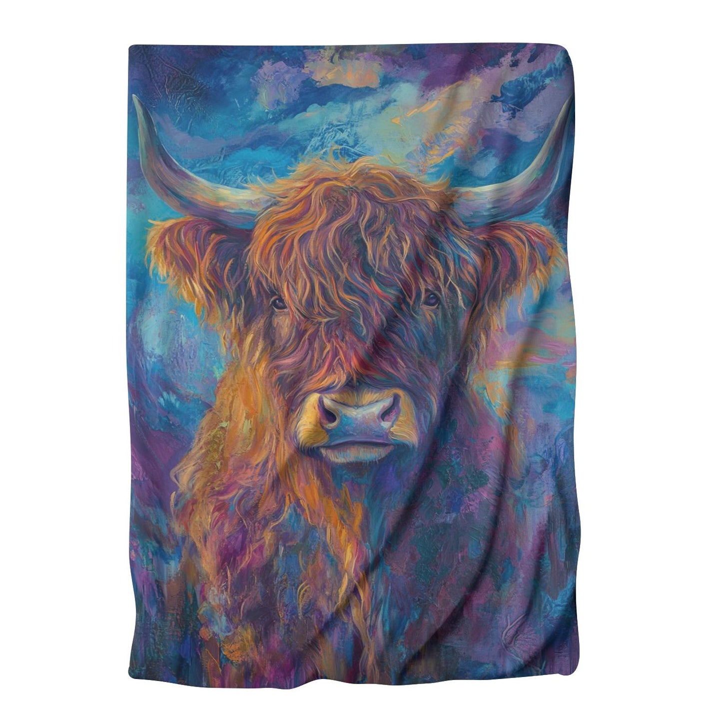 Twilight Highland Cow Blanket