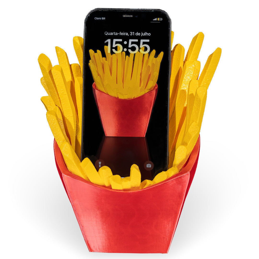 French Fry Phone Stand | 3D Printed Snack Mobile Holder for iPhone & Android