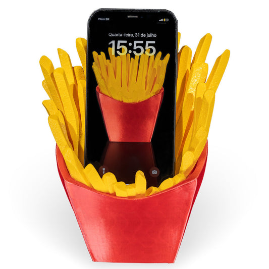 French Fry Phone Stand | 3D Printed Snack Mobile Holder for iPhone & Android