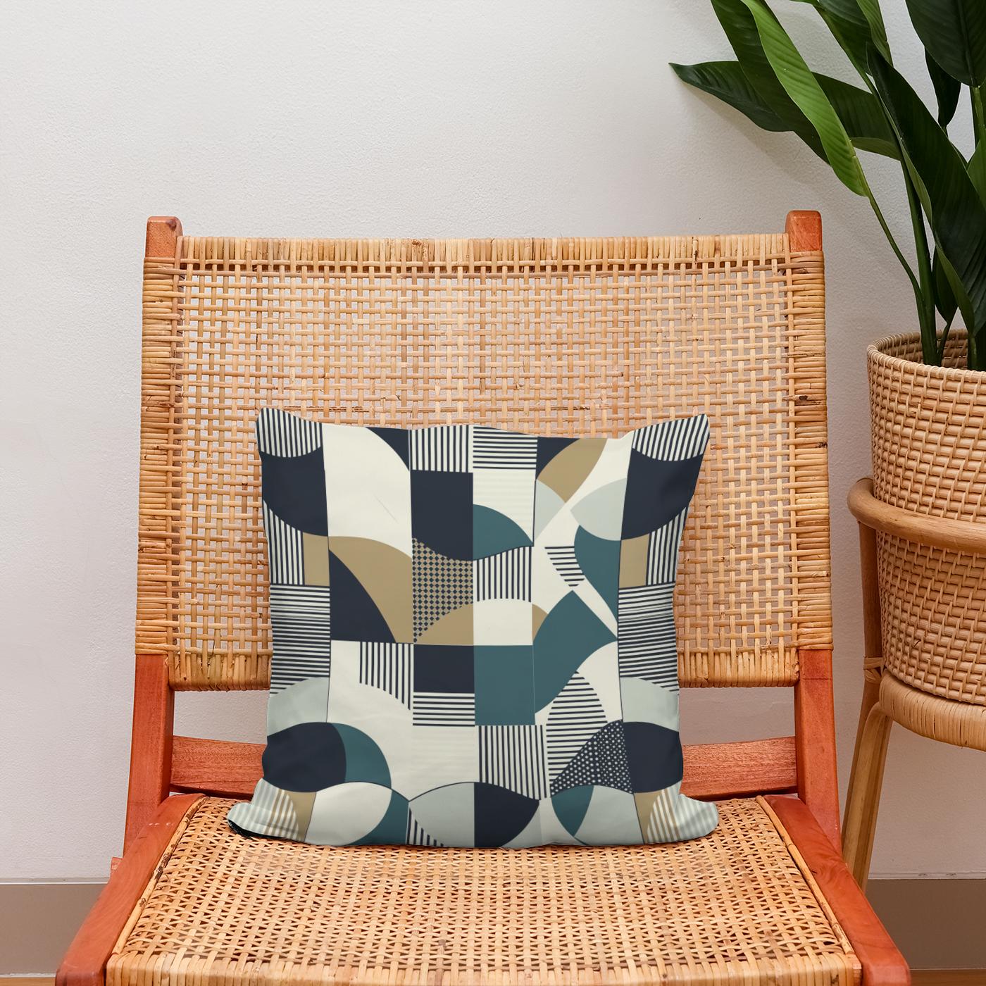 Geometric Harmony Cotton Cushion