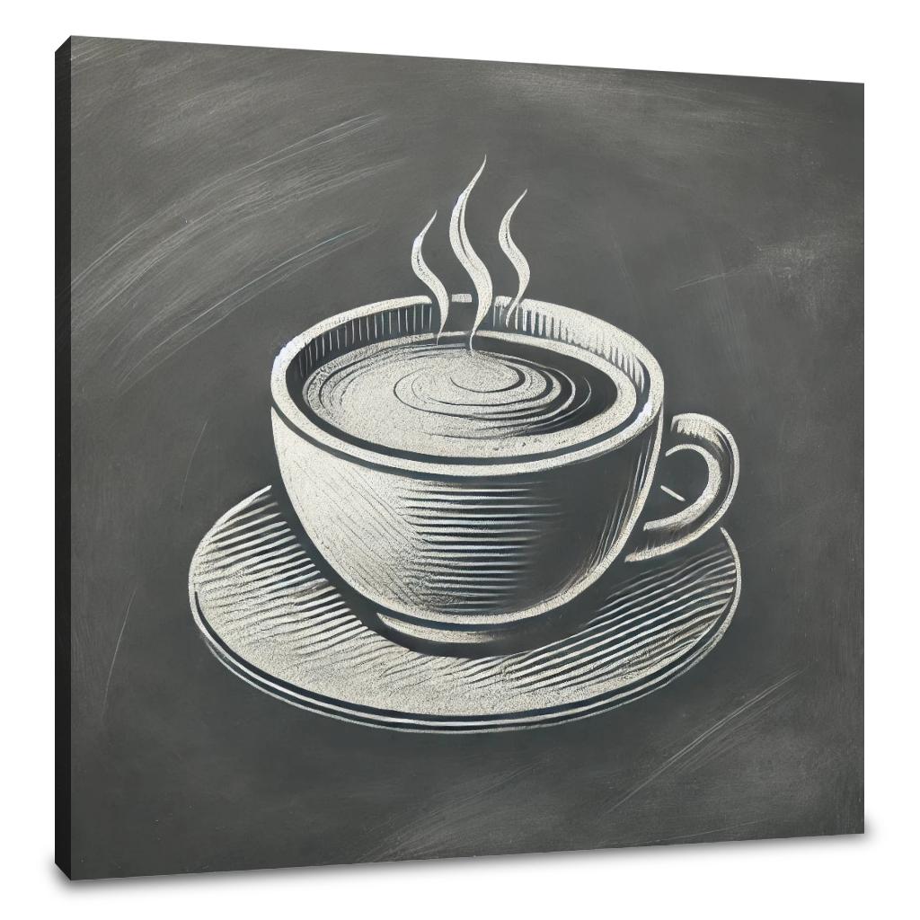 Café Chalkboard Coffee Canvas