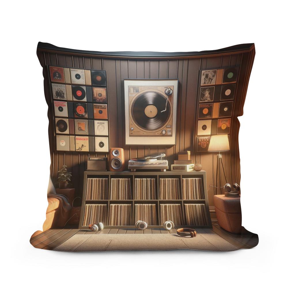 Vinyl Nostalgia Cotton Cushion