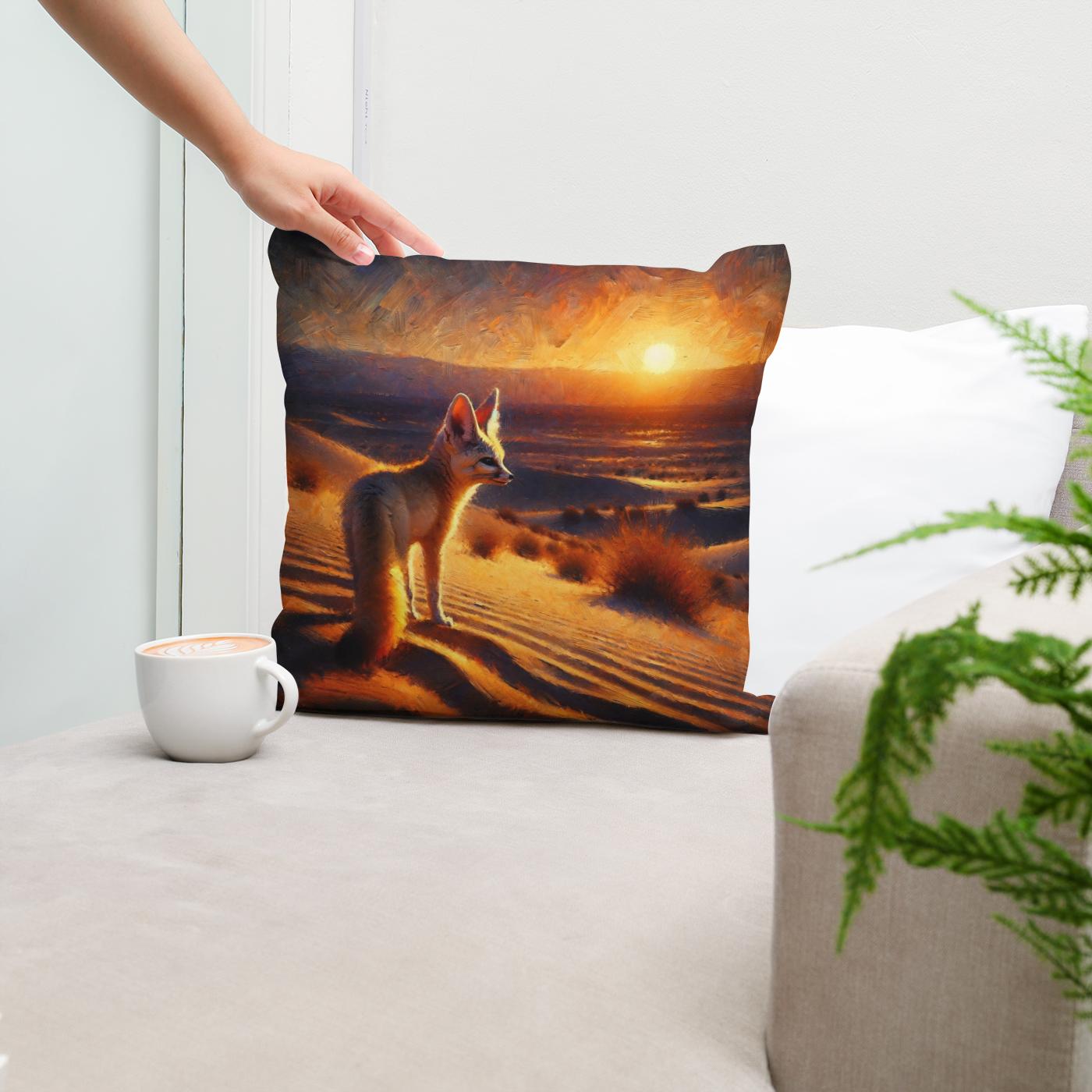Desert Dusk Wanderer Cotton Cushion