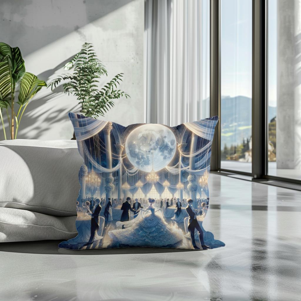 Moonlit Elegance Soiree Cotton Cushion