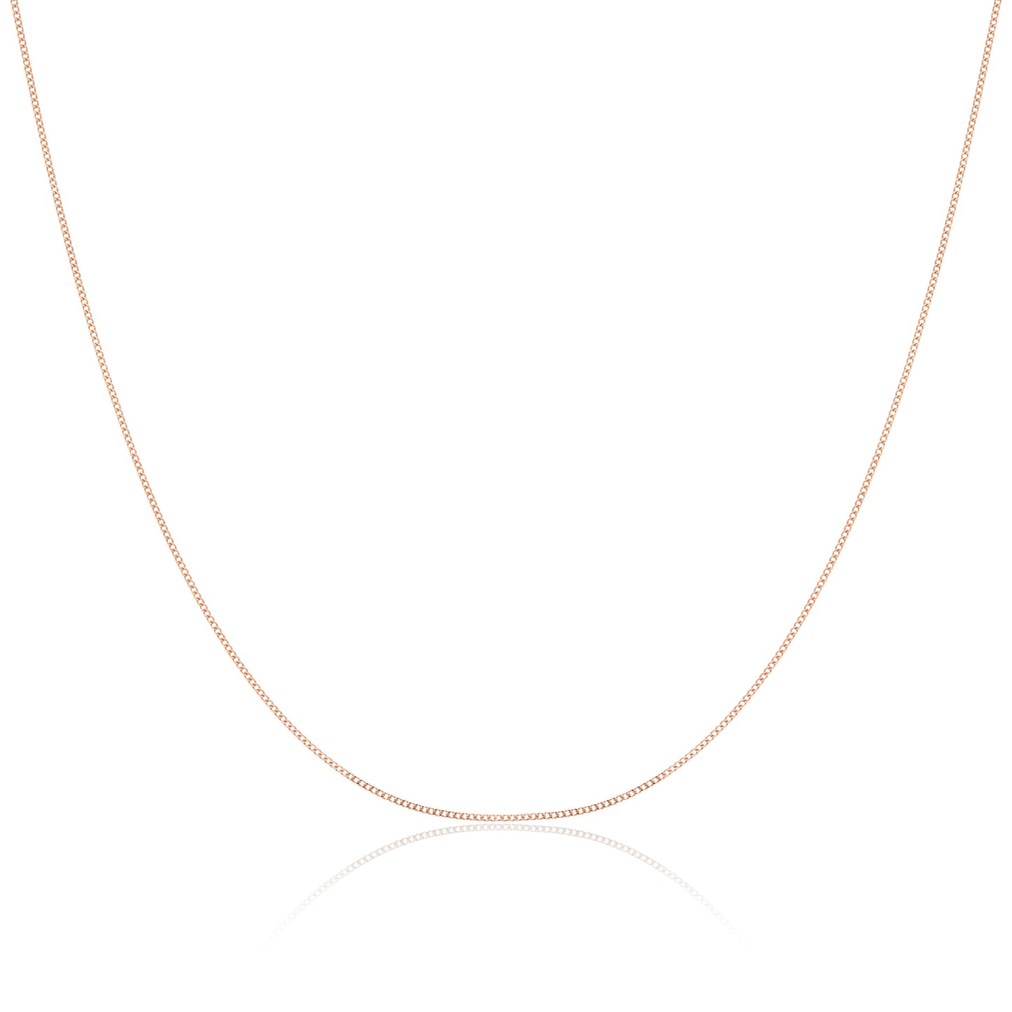 9ct Rose Gold Diamond Cut Curb Chain
