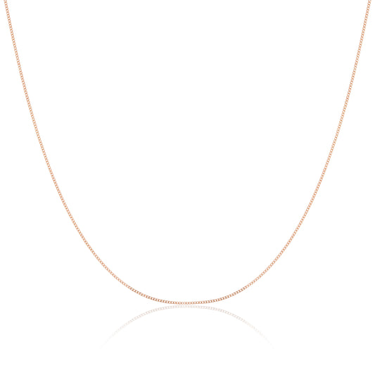 9ct Rose Gold Diamond Cut Curb Chain