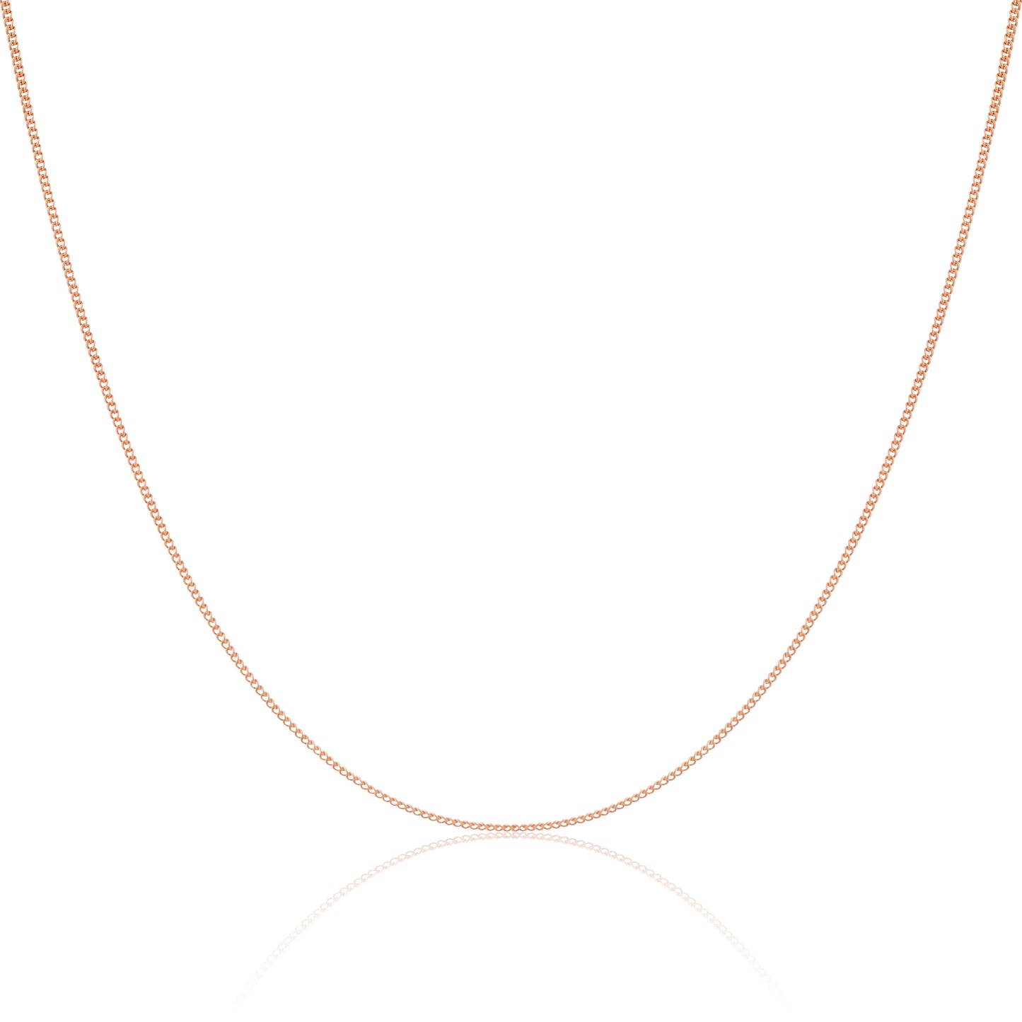 9ct Rose Gold Diamond Cut Curb Chain