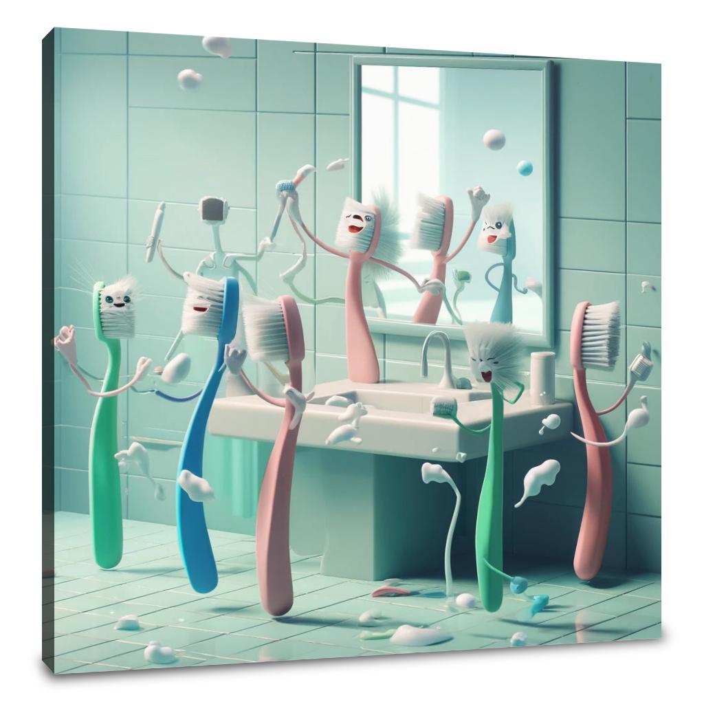 Toothbrush Tango Canvas