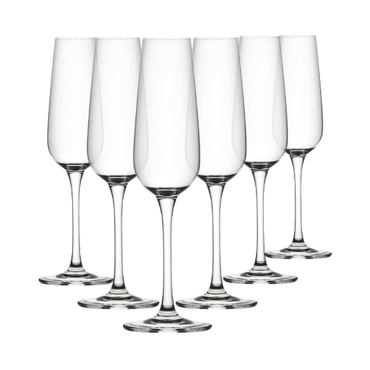 Mississippi Glass Flutes - 210ml - Set of 6