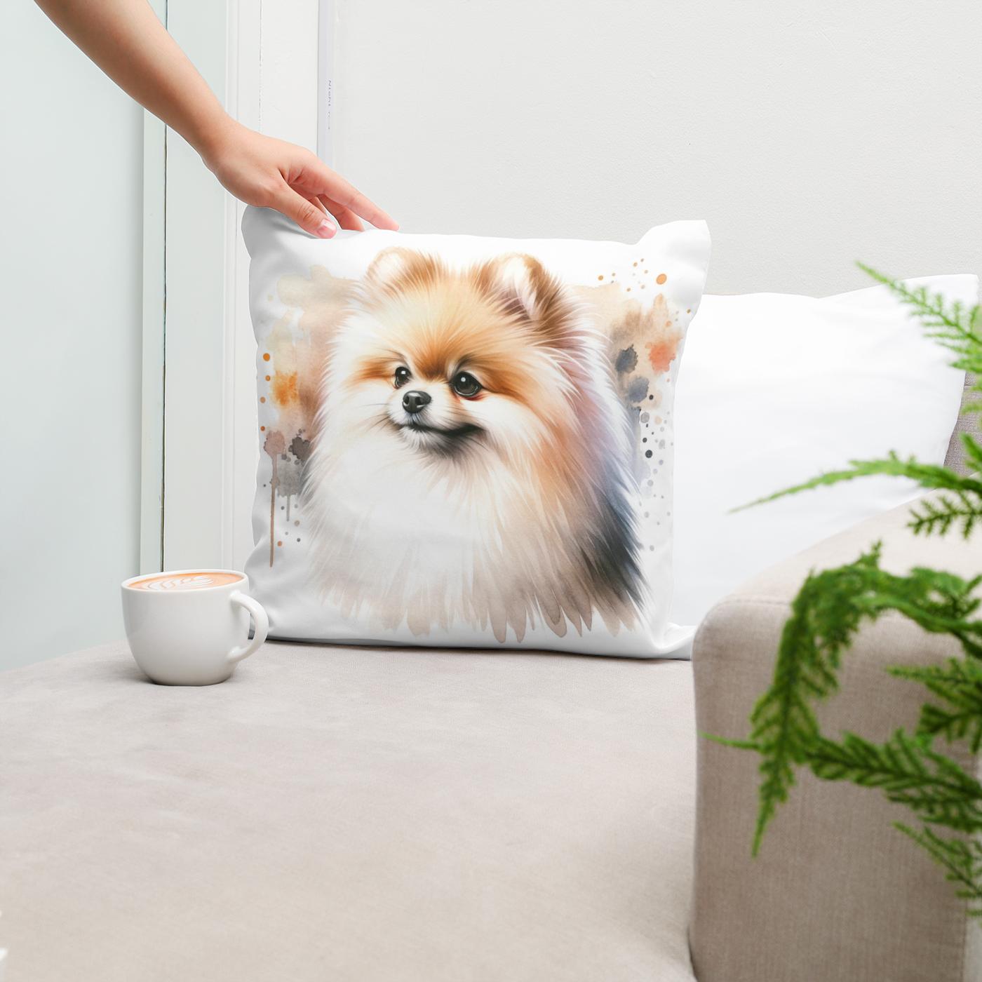 Pomeranian Elegance Cotton Cushion